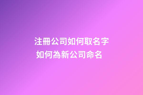 注冊公司如何取名字 如何為新公司命名-第1張-公司起名-玄機派